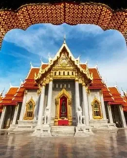 Historic temple architecture in Bangkok Old Town
