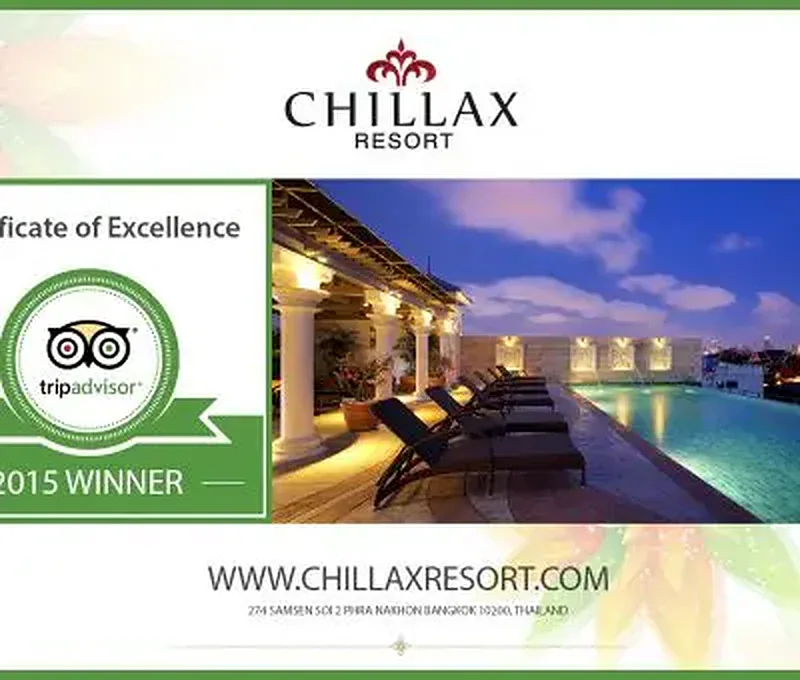 Tripadvisor Certificate of Excellence recognition for Chillax Resort